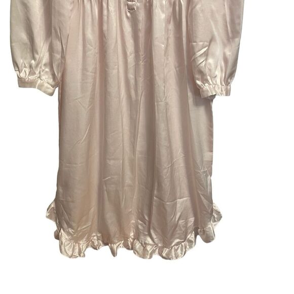 Vintage Sarah Spencer Pink Satin Long Nightgown Size MED - Picture 5 of 8